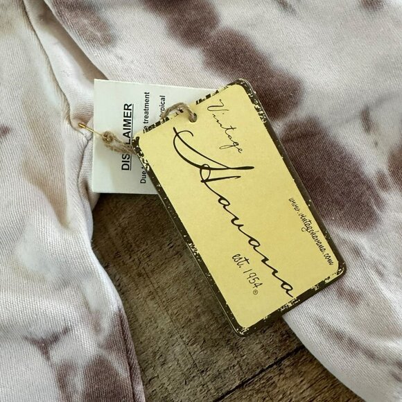 Vintage Havana white and brown tie-dye cropped v-neck hoodie small - Picture 5 of 7